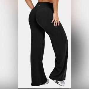 New OQQ Tummy Control Wide Leg Leggings size L 7/8
